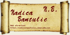 Nadica Bantulić vizit kartica